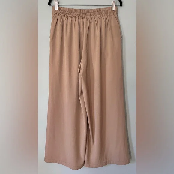 Max Studio Pull On Wide Leg Athlesiure Trouser Pants Tan‎ Beige Size Medium - Picture 6 of 6